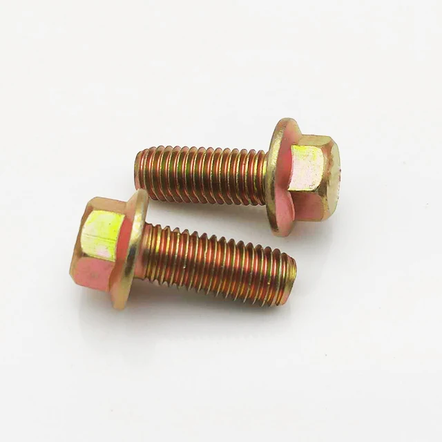Factory price HIgh quality yellow zinc plated carbon steel DIN6923 hex flange bolt m8x50
