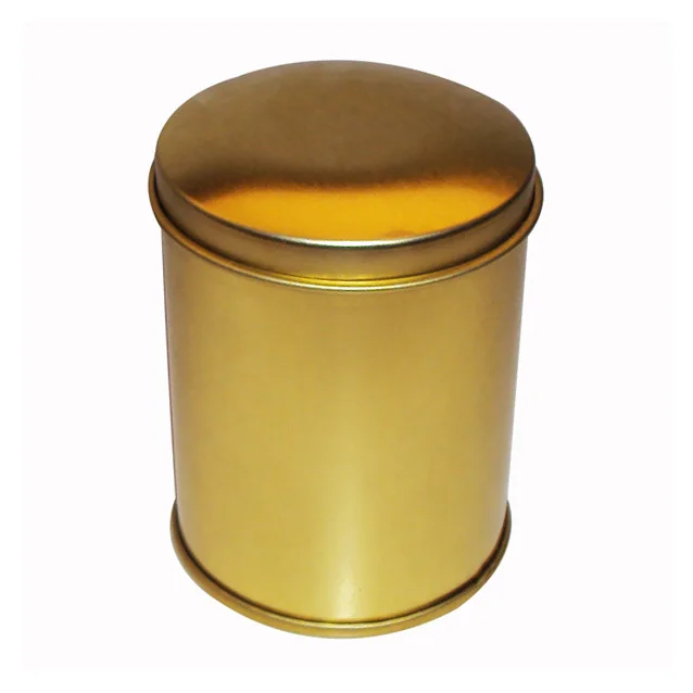 500 ml 16 oz tea tin cylinder type tea tin round OEM customization gloden green tea container tin