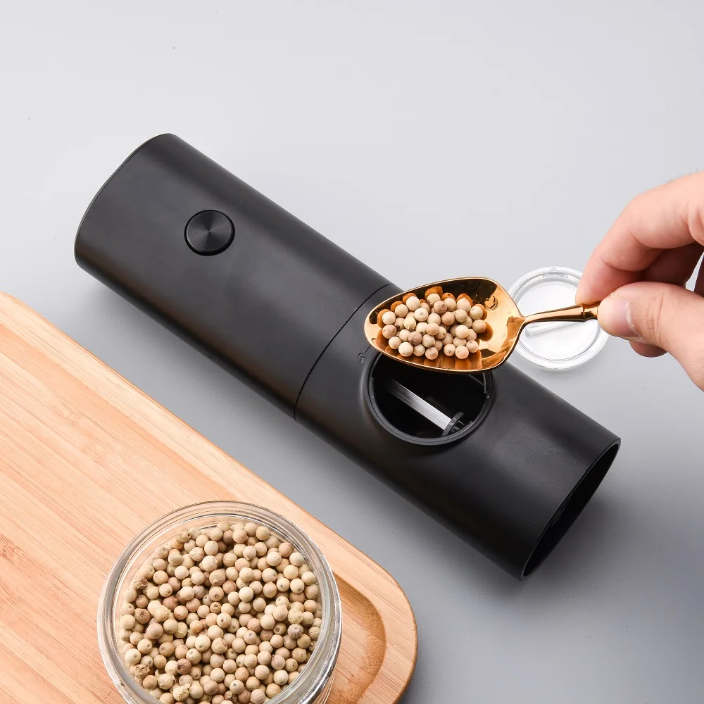 Wholesale Ceramic Pepper Mill Battery Operated Automatic Black Electric Salt And Pepper Grinder