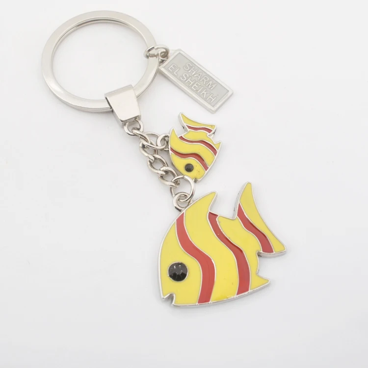 Creative Sharm EL Sheikh Tourism Souvenir Keychain Custom Sea Animals Tropical Fish 3D Metal Keychain