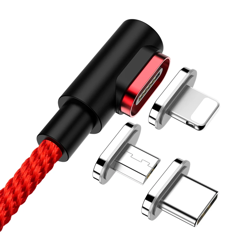 OEM Magnetic Round Led Light 90 Degree Blind Charging Phone 3 In 1 Usb Data Dable