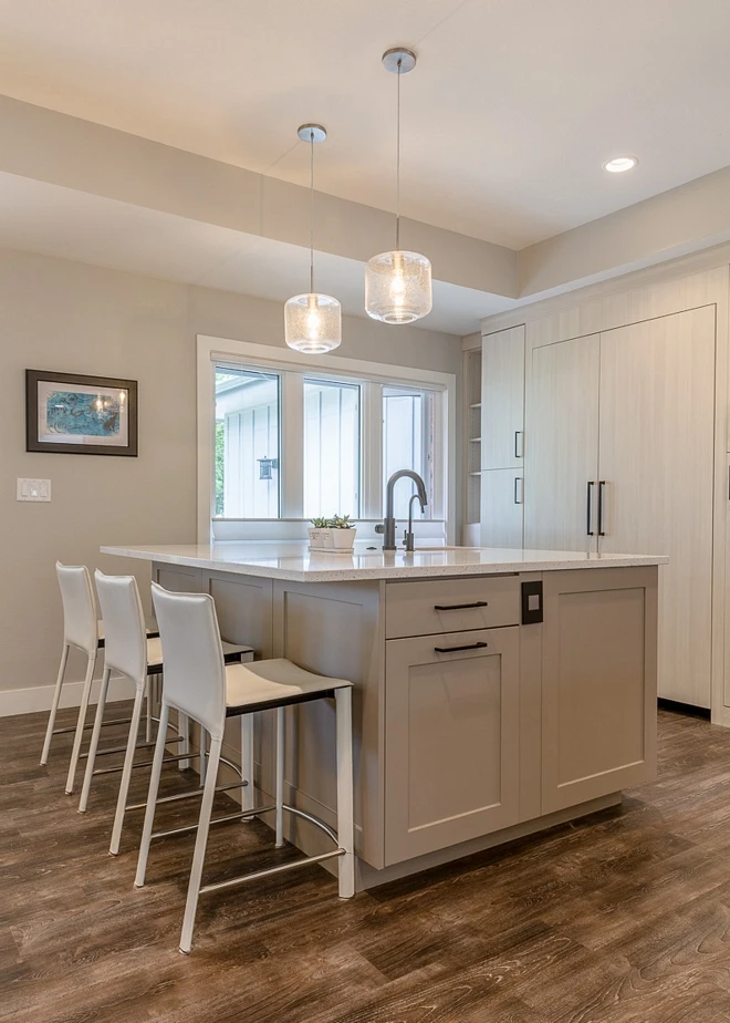 
European style slab panel particle board MDF melamine pvc modern kitchen cabinet 