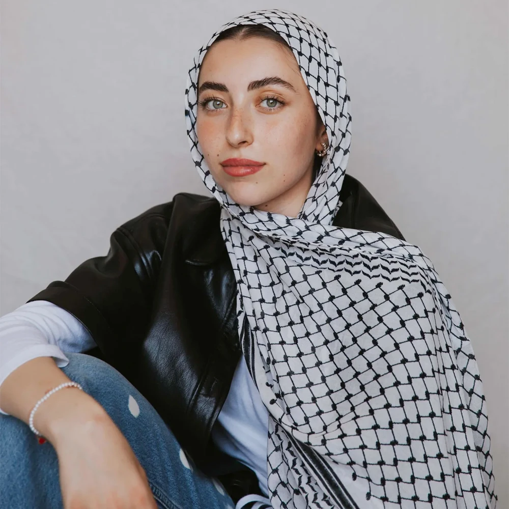 2024 Hot Online Shopping Usa Print Keffiyeh Scarf Ethnic Long Chiffon Printed Palestine Keffiyeh Scarf Hijab