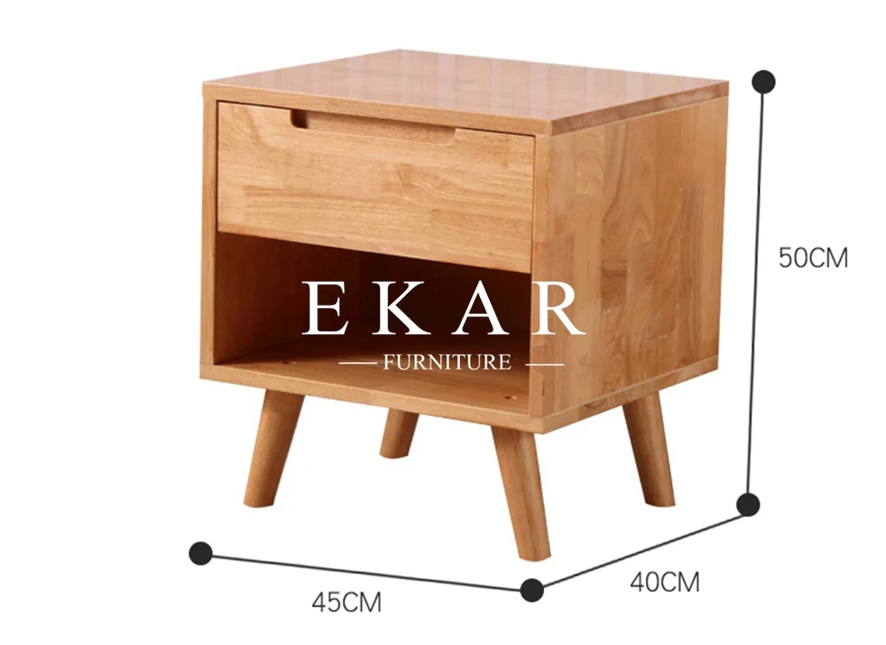 Contemporary Style Oak Wood 1 Drawer Modern Simple Night stand Bed End Table Bedside Table