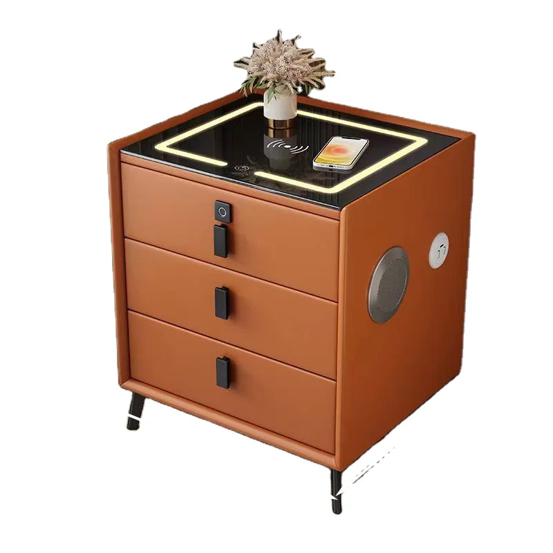 Intelligent 3 tier bedside table night stand bedside table marble top smart bedside table with speakers