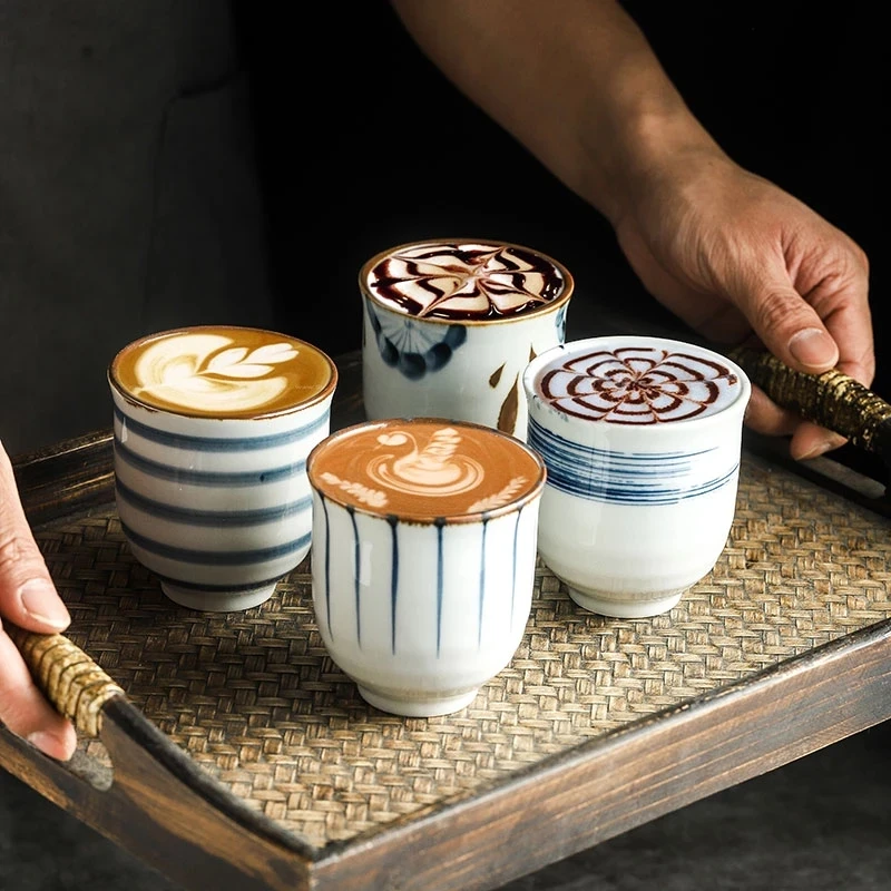 
Japanese Tea Cups Water Cup Hand-painted Ceramic Kungfu Teacup Cuisine Drinkware Arabic Coffee Cup 