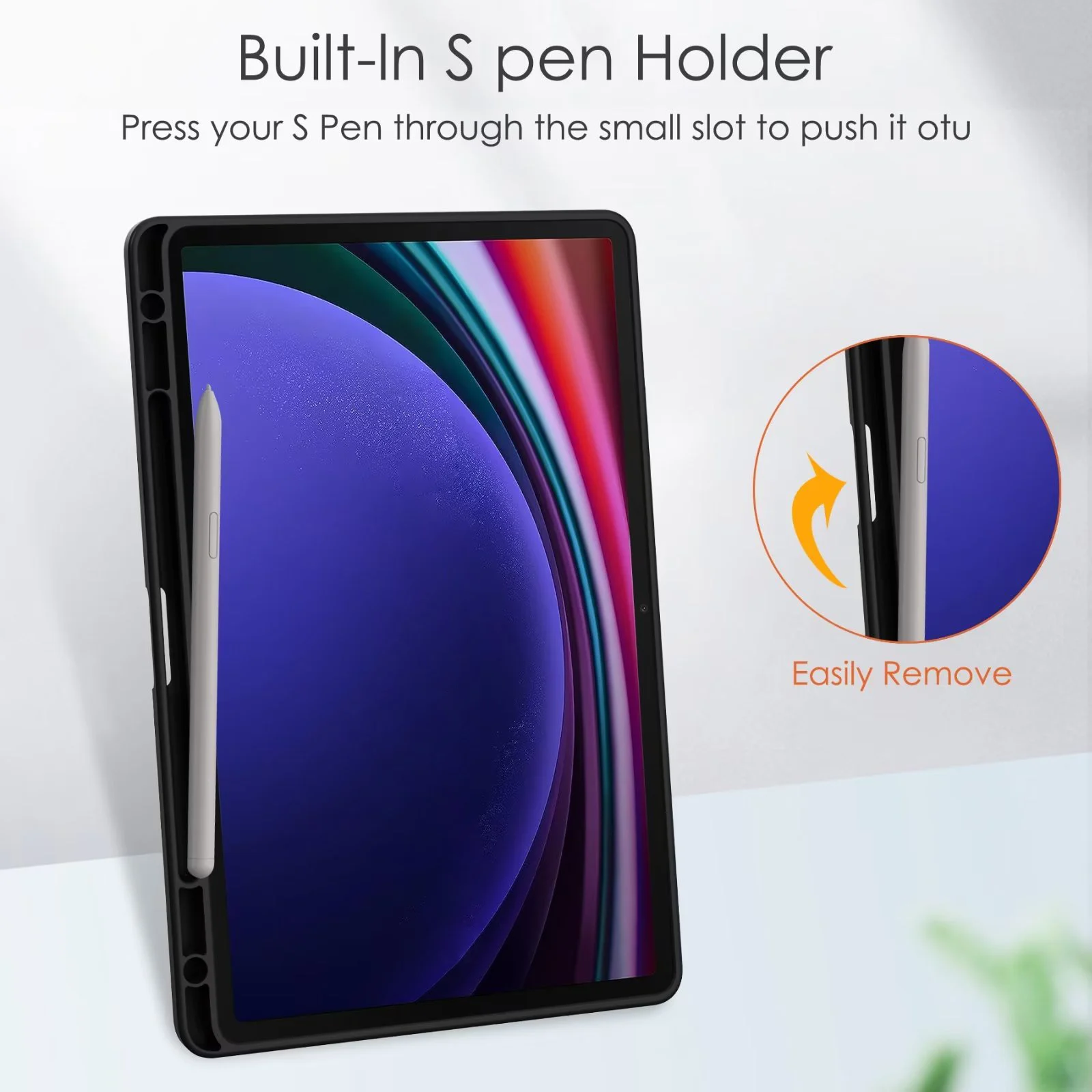 Auto Wake Sleep PU Leather Tablet Case For Samsung Galaxy Tab S9 S8 S7 S6 A8 Protect Case with Foldable Desktop Tablet Holder