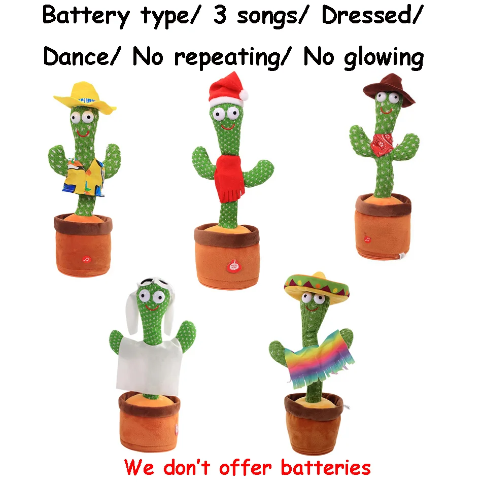 Hot product recording dancing  stuffed plant plush cactus toy for baby