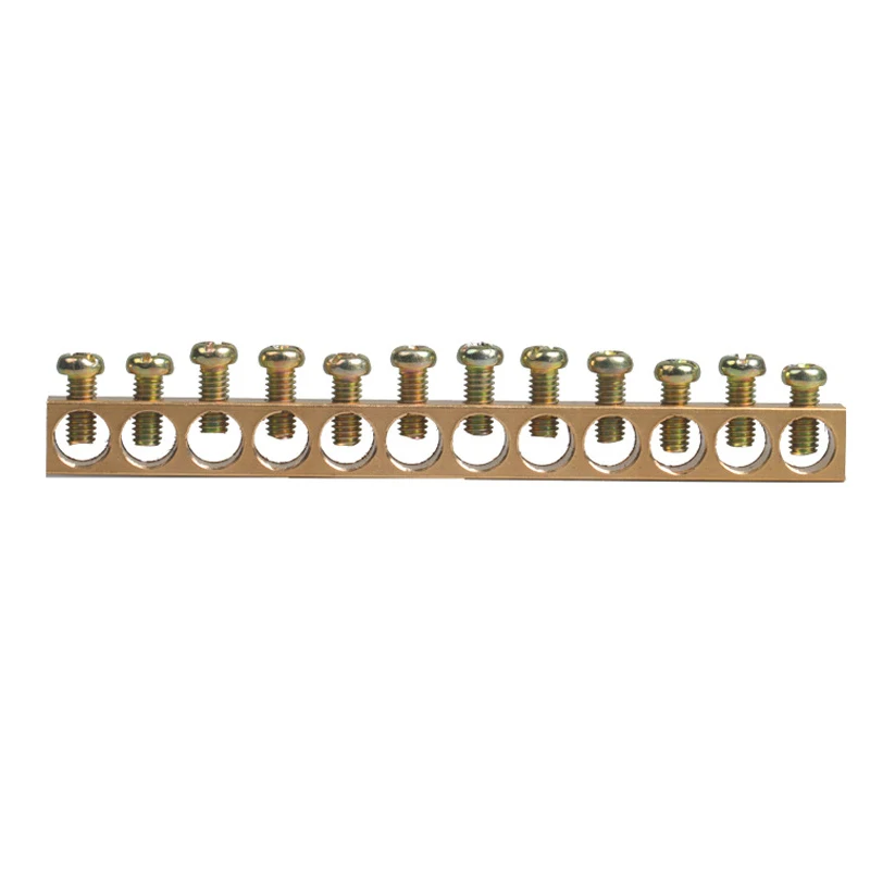 Bridge Design Zero Line White 5P 7P 10P12P Screw Brass Copper Grounding Strip Earth And Neutral Terminal Block Connector
