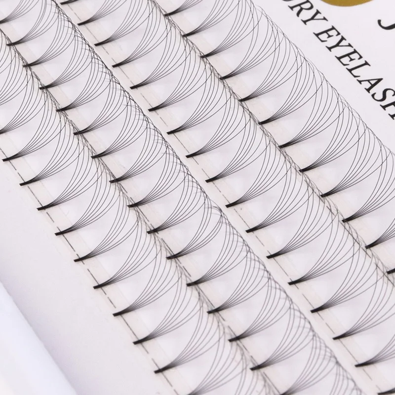 6D Bottom Glue Soft Silk Lash Extension 14mm Length Cashmere Easy Fans Lash Tray C Curl 0.07mm Volume Premade Fans Lashes Tray