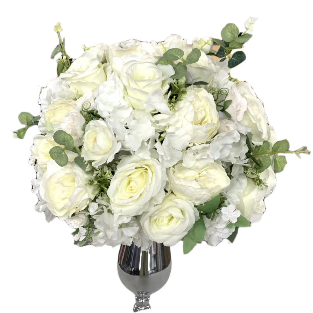 Fake Silk Flower Ball Arrangement Bouquet for Wedding Table Centerpieces