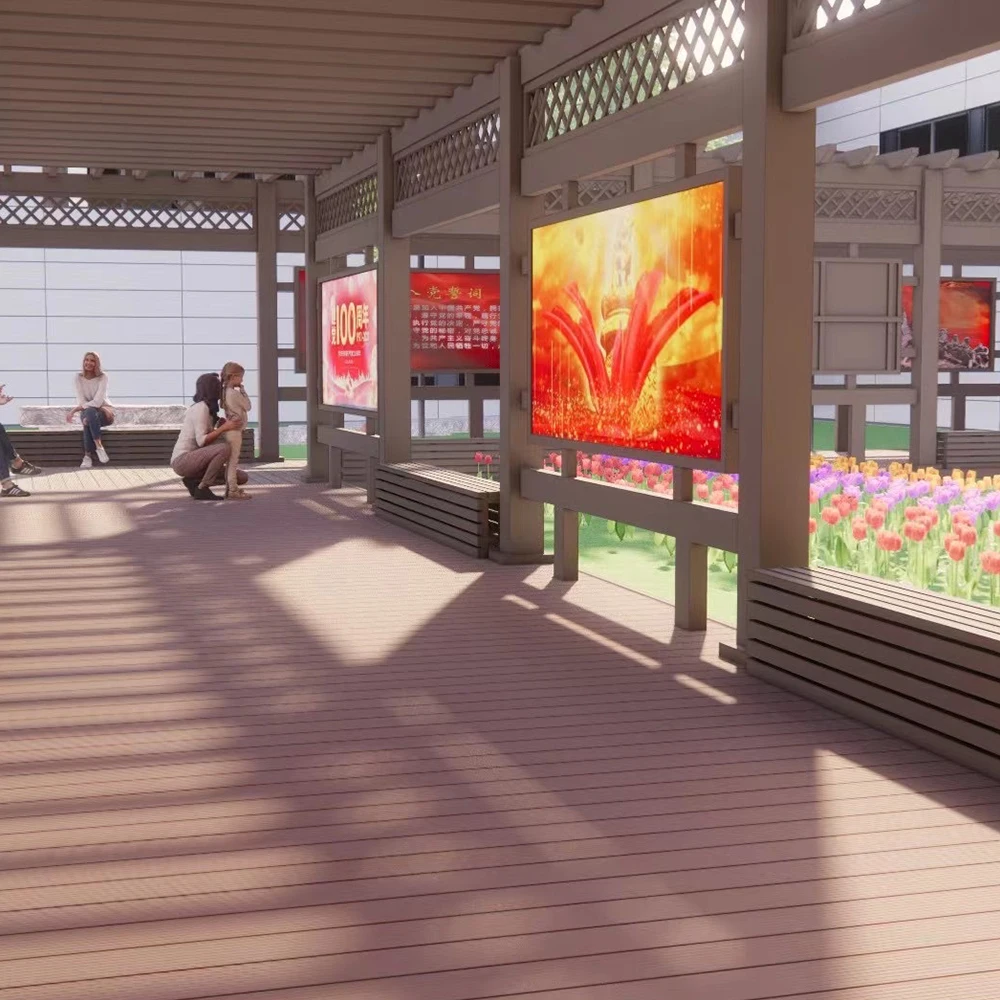 Outdoor garden yard Landscaping decoration waterproof Engineered WPC wood plastic Composite Pergola