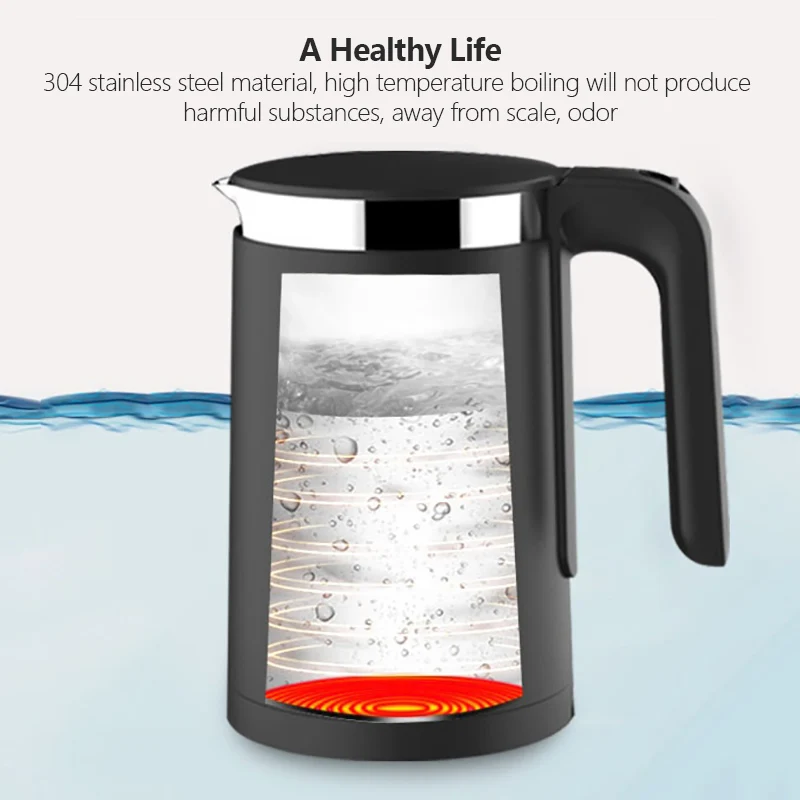 
VIOMI Smart 1.5L Thermostatic Electric Kettle Anti-scalding Double Layers 304 Stainless Steel Inner Layer LED Indicator Light 