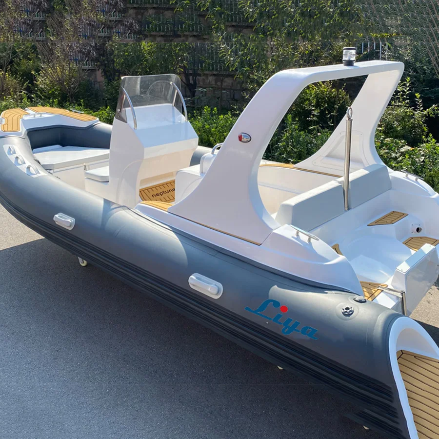 Liya PVC rigid boat 5.8m sport yachts fiberglass leisure rib boat with out engine
