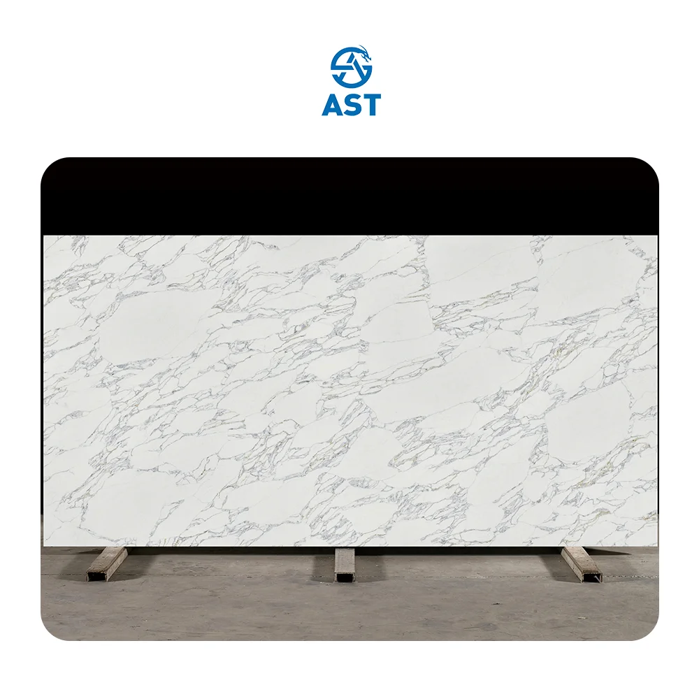 AST OEM/ODM Quartz Cuarzo hot sale  delicate Artificial Stone slab 5118 Arabescato Vagli slabs for kitchen Counter Top