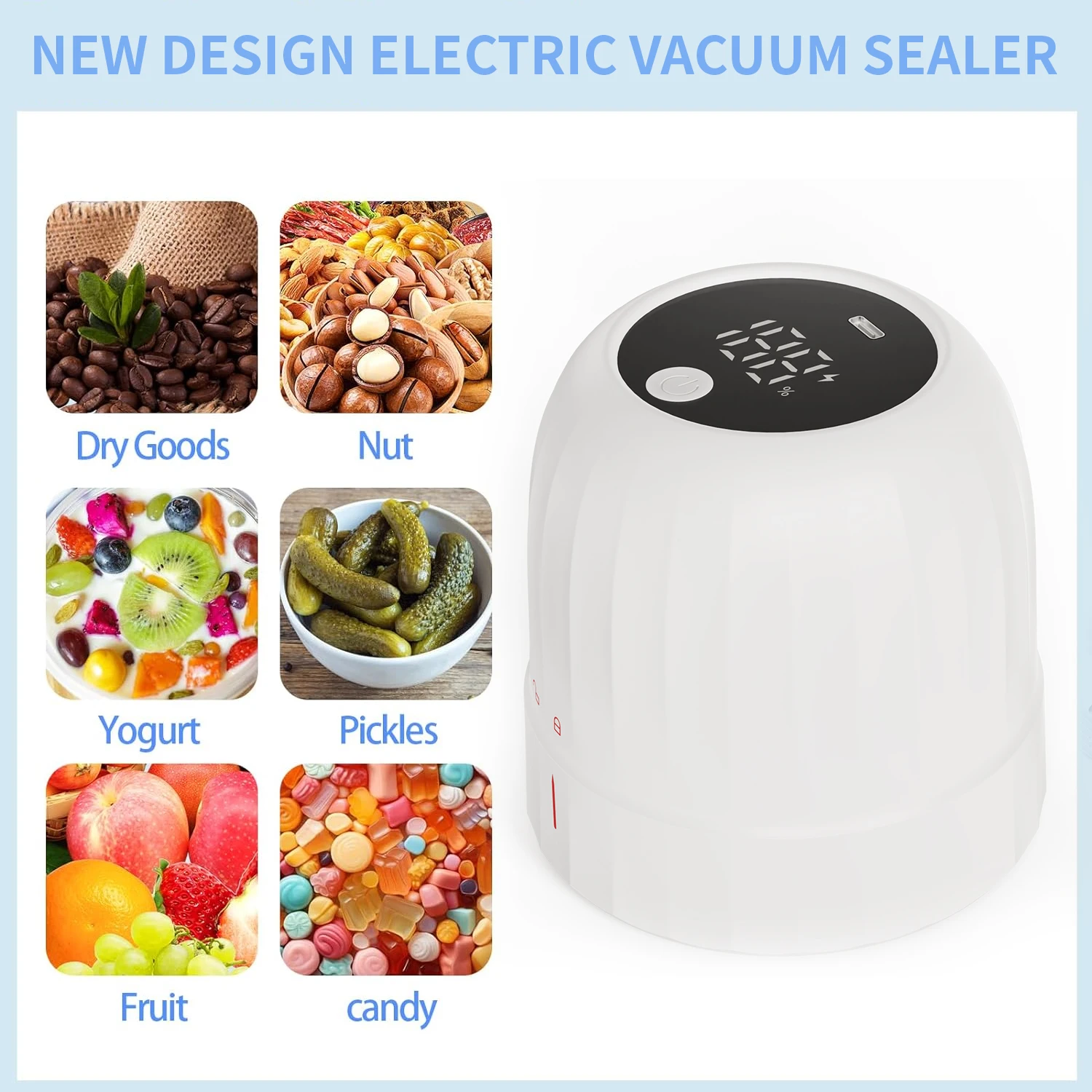 Kitchen Accessories Portable Cordless Automatic Vacuum Bag Sealer or Packing Machine Electric Mason Jar Vacuum Food Sealer Kit