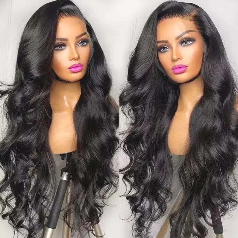 Guangzhou Mongolian Raw Human Hair With Clear And Soft Silk Top Body Wave Lace Front Wigs On Line