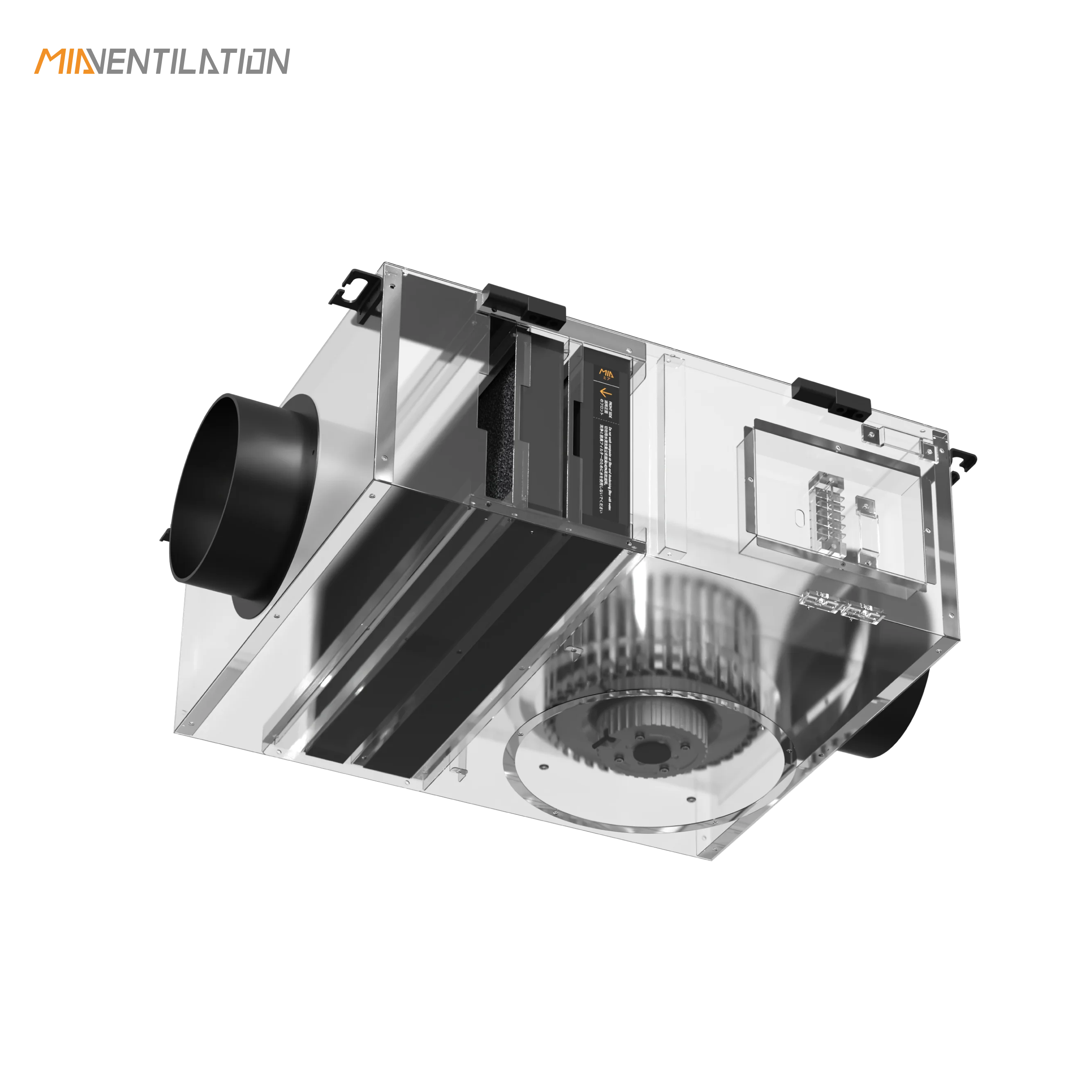 AHU factory HVAC single flow 1000m3/h supplying fresh air hepa h13 filter positive pressure strong ventilation system duct fan