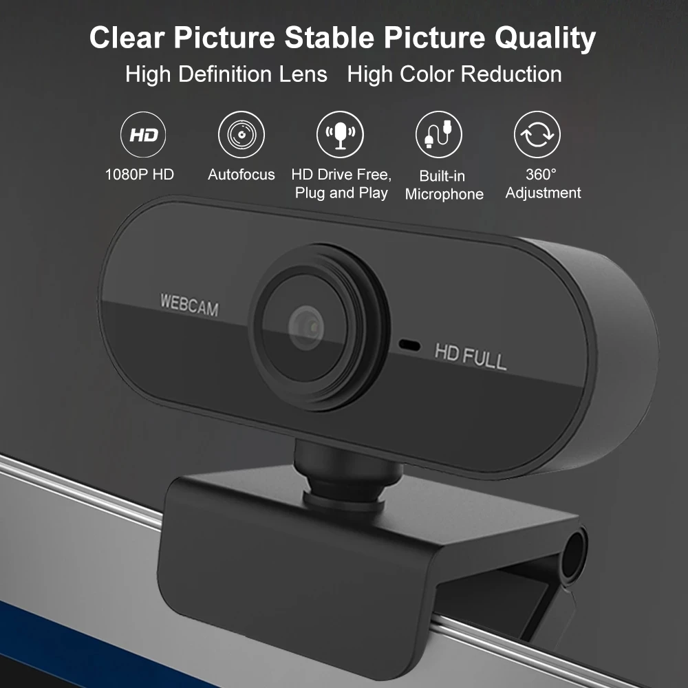 Hot Selling Webcam USB HD Video Camera with Built-in Mic Digital LED Camara Web 1080P Webcam Video Chat Recording Usb HD Webcams