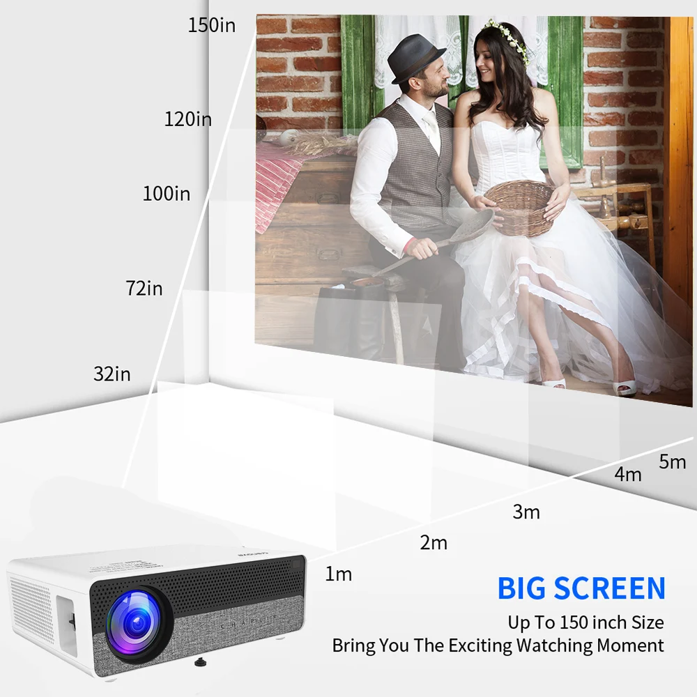 Support Smart mobile phone WIFI connected portable 4k full HD native 1080P home theater android smart projector