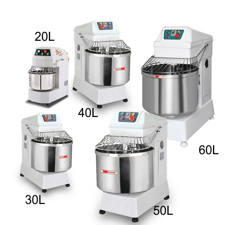 Commercial Bakery Bread Making Machine stainless 50 kg 15 kg 20 qt Dough Kneader Flour Spiral bakery and pastry Dough Mixer