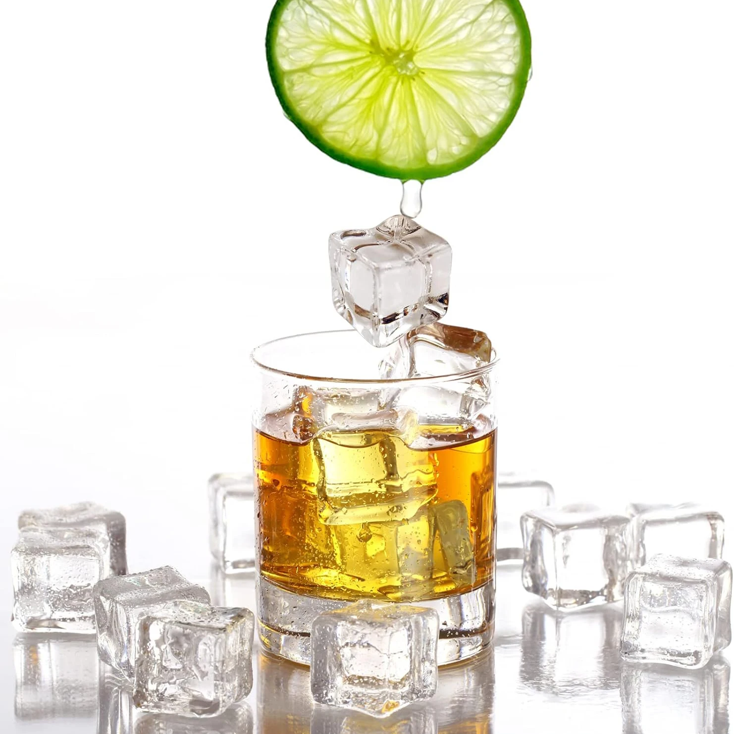 Fake Clear Acrylic Plastic Ice Cubes Square Shape Plastic Recycling Ice Cube Clear Acrylic Ice Cube for Display