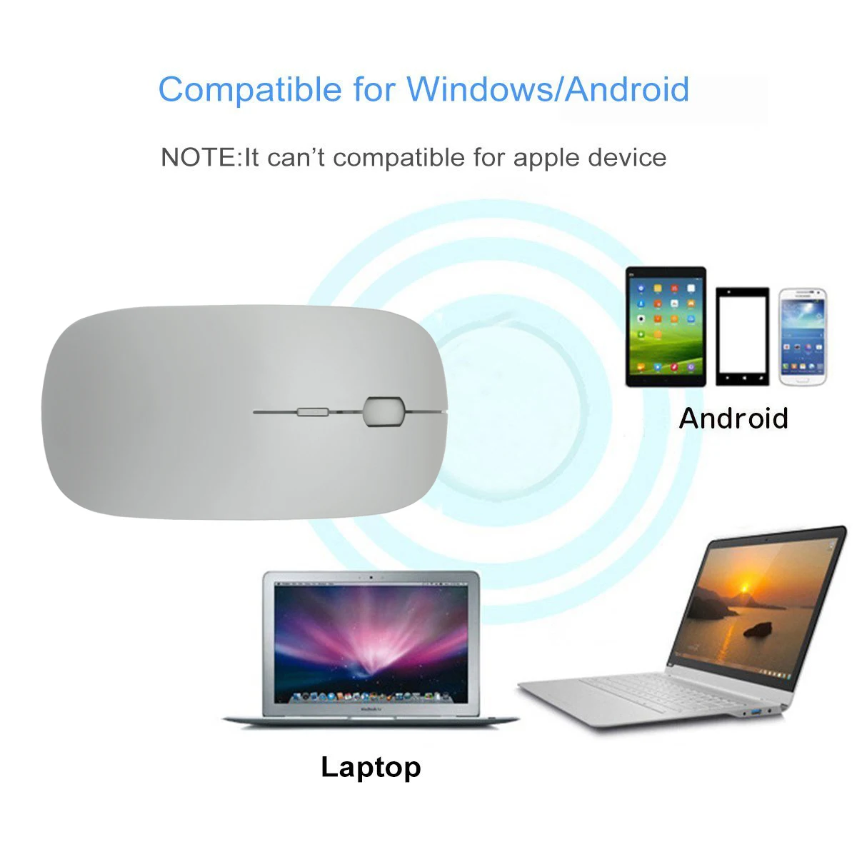 Fashion Chargeable thin and Light Slim Mini Portable Travel BT 3.0 Optics Wireless Mouse