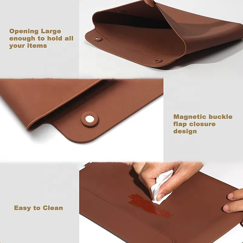 Travel Toiletry Makeup Brush Storage Bag Case Holder Silicone Cosmetic Brush Bag