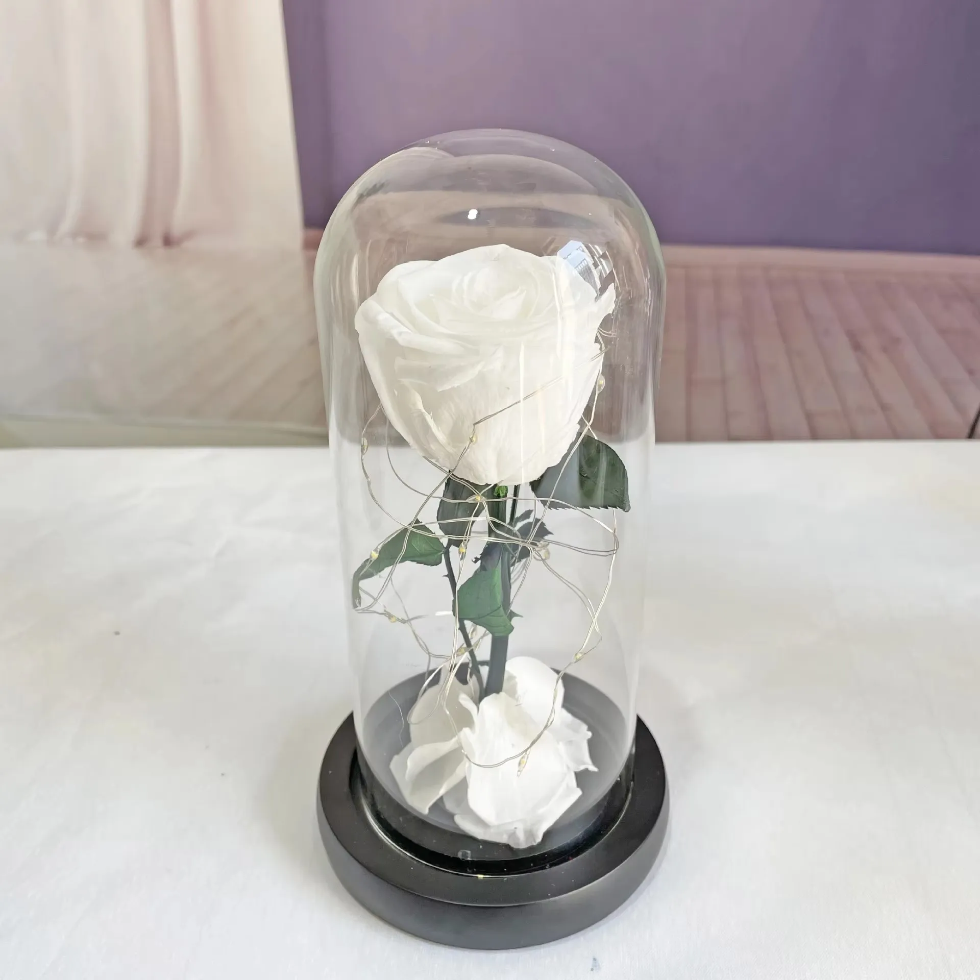 Hot Sale Factory Directly Selling Eternal Rose Preserved Flower Forever Roses in Dome for Wedding