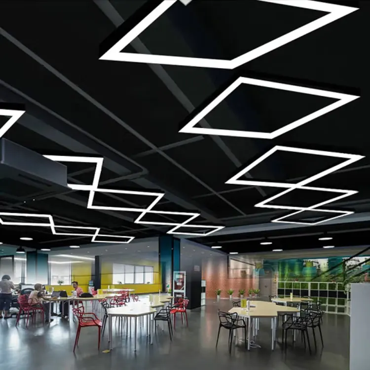 Rectangular linear light Modern studio office building shopping mall club project led square Pendant Lights