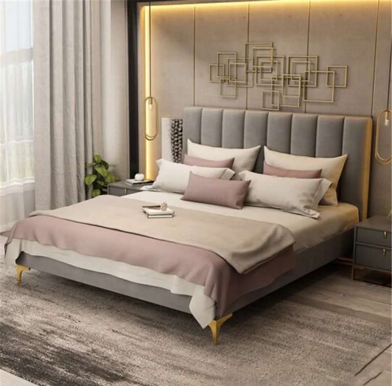 AIDI Full Size Tufted 12-14 Inch Adjustable Solid Slat Support Headboard Upholstered Frame Platform Twin Wood Bed With Mattress