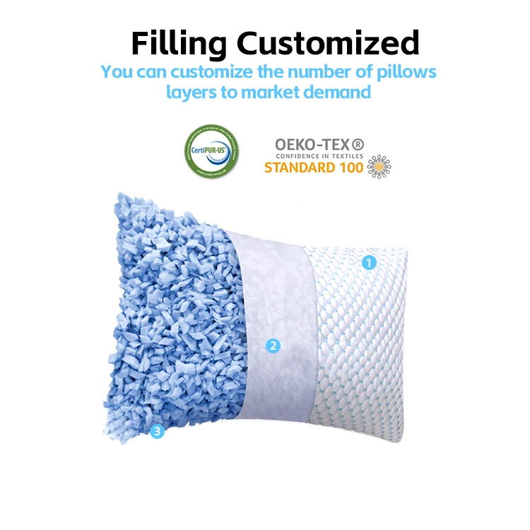 Dual-use Orthopedic Sleeping Bamboo Shell Shredded Filling Gel Cooling Pillow Hybrid Cervical Cool Cloud best Memory Foam Pillow