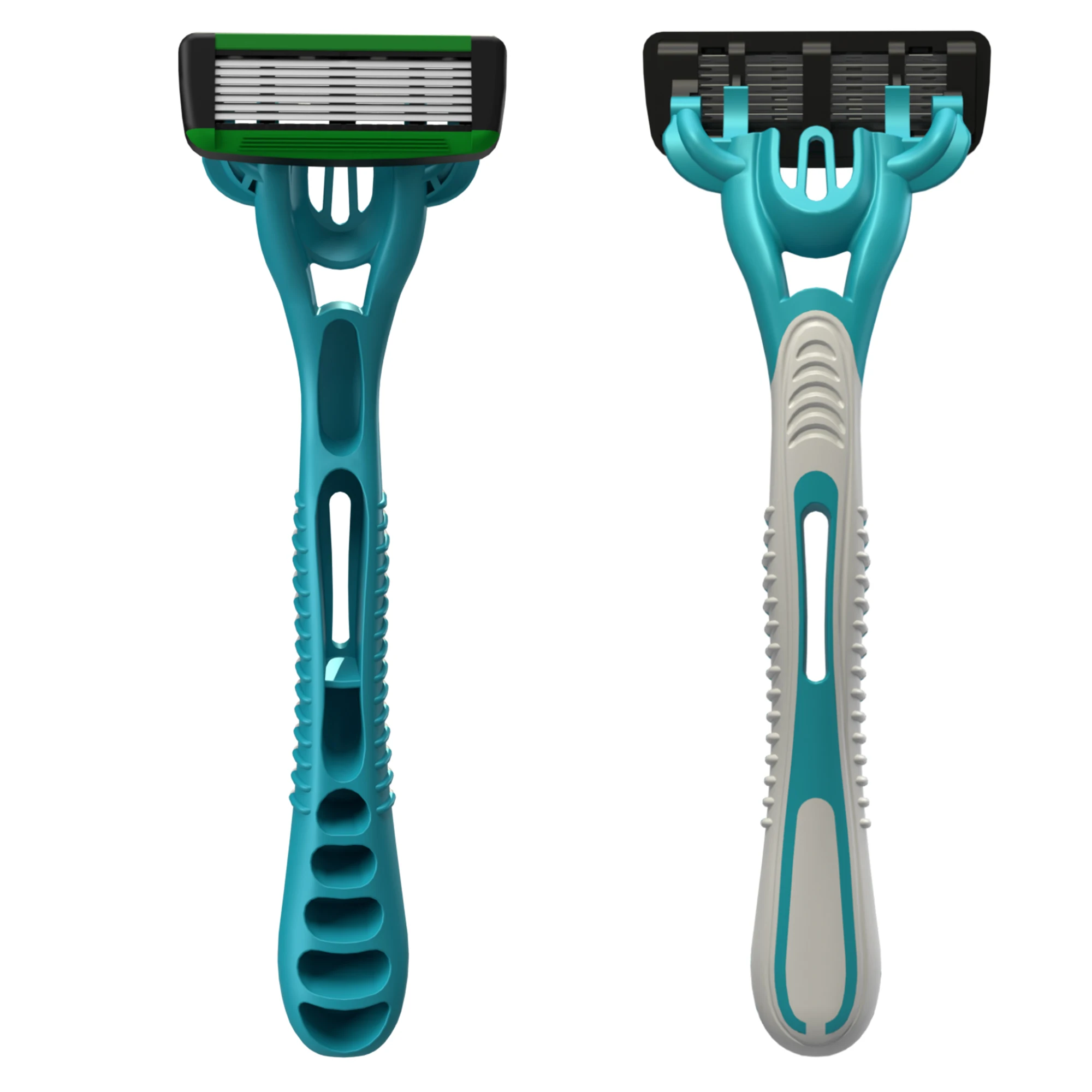 7 blades shaving razor 2 pieces high end rubber handle with German blade razor disposable