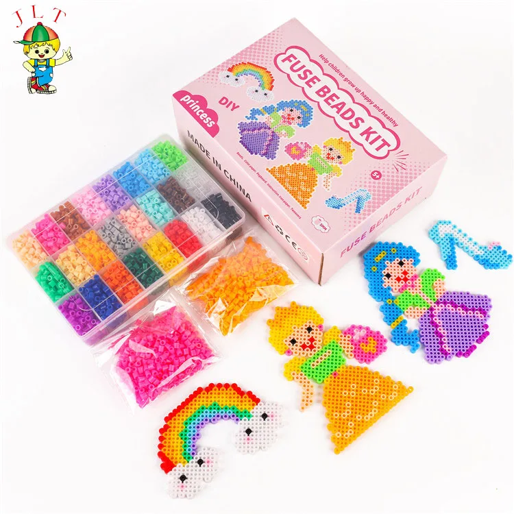 Transparent Storage Box 24 Colors Midi 5mm Bead Making Kit Hama Beads Perler Beads 5 Mm