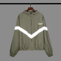 Top quality breathable zipper windproof outdoor reflective sport jacket