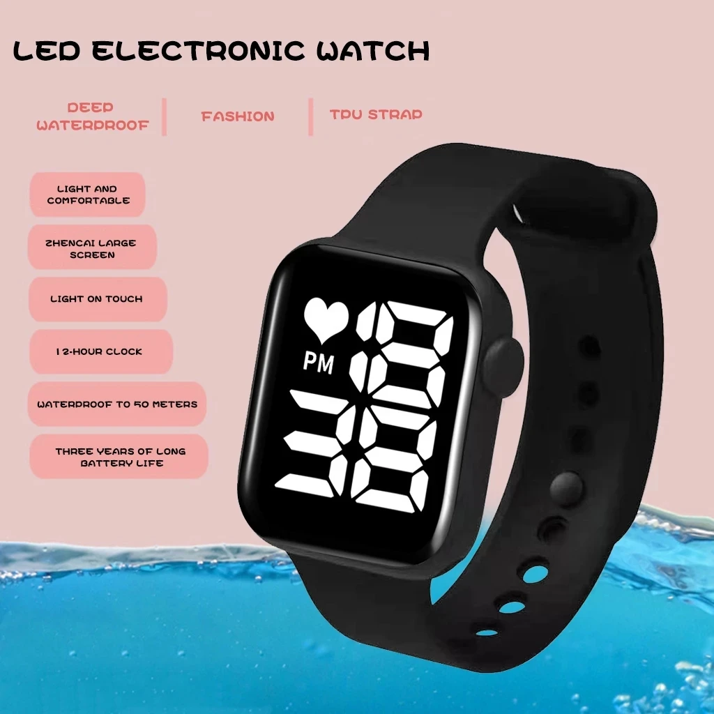 2021 Simple Sports LED Digital Child Wrist Watch Electronic for Girl Boy Surprise Gift Kids Watches Girls Boys Clock
