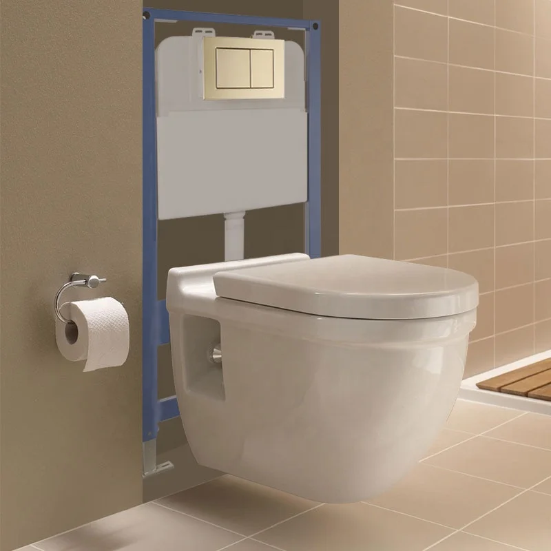 Fashion forward concealed ceramic wall hanging toilet hanging wall mounted toilet Integrated bathroom flush toilet