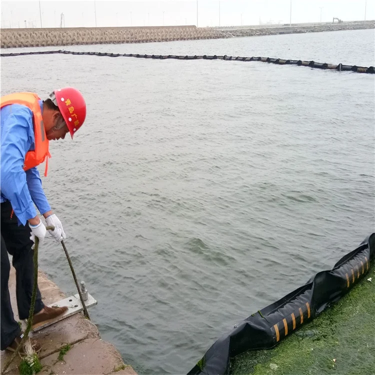 rubber oil spill ocean seaweed boom with astm connector