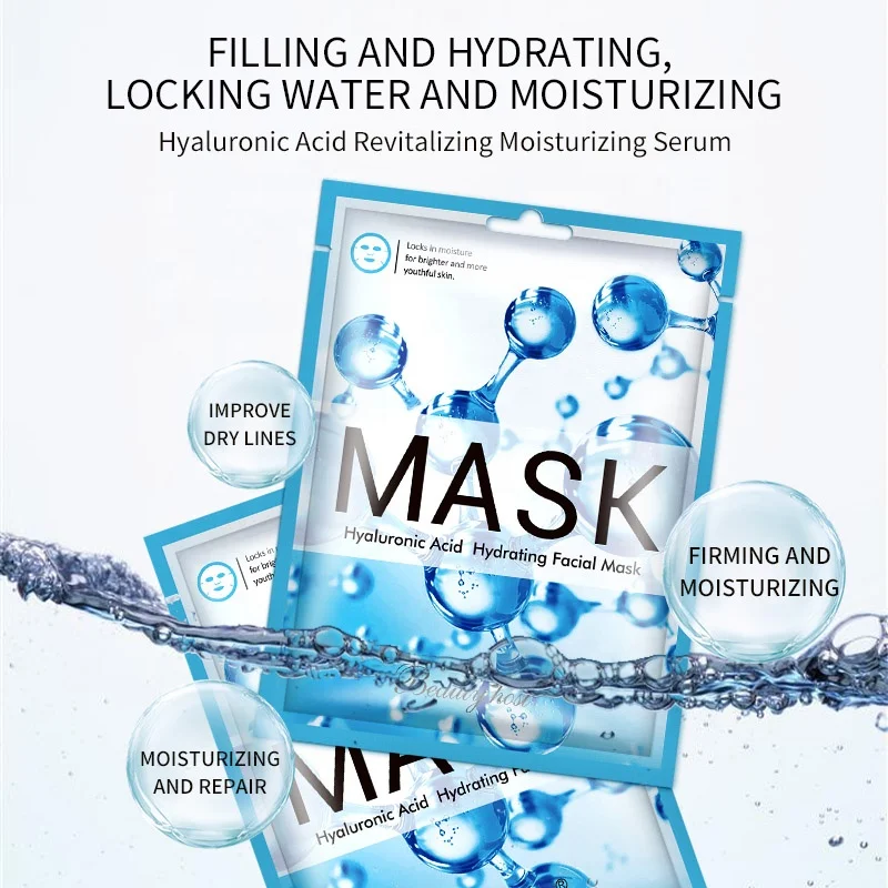 private label  Wholesale moisturizing Natural Organic Hyaluronic Acid Hydrating Face Ma facial sheet mask  Facial  Mask