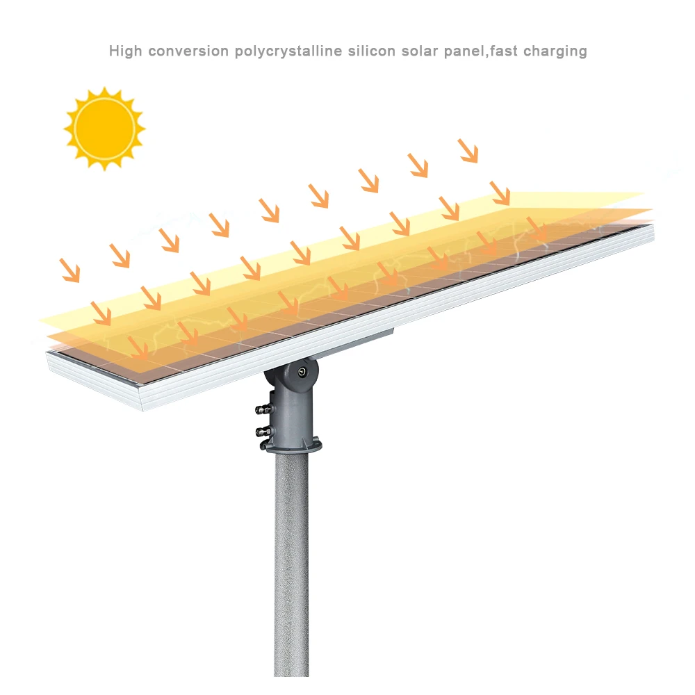 KCD High Lumen 100w 150w 200w LED Street Solar Lamp Motion Sensor Built In Lithium Battery 100watts Outdoor Solar Street Light