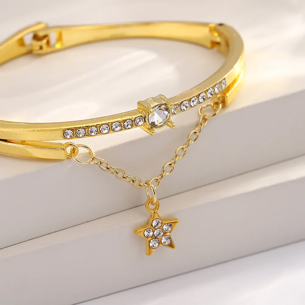 2024 Inside diameter 5.7cm italian charm bracelet women fashion charm bracelet diamond tennis bracelet for women