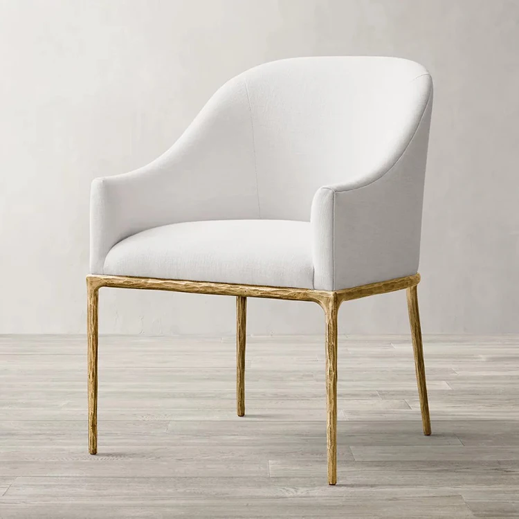 Factory Supply Antique Style Thaddeus Barrelback Slope Fabric Dining Armchair