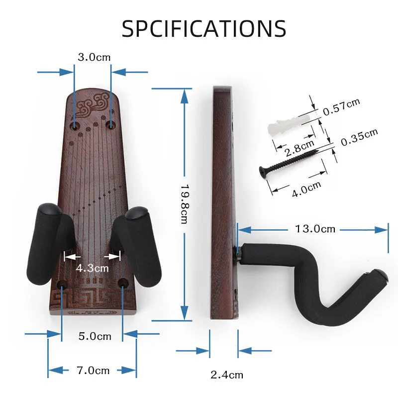 Original Design Chinese Gu Zheng Hanger Chinese Zither Holder Wall Mount Longteam GZH-01