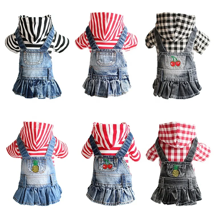 Luxury Clothes Casual Cowboy Rompers Pants Jeans Pet Dog Vests Dress