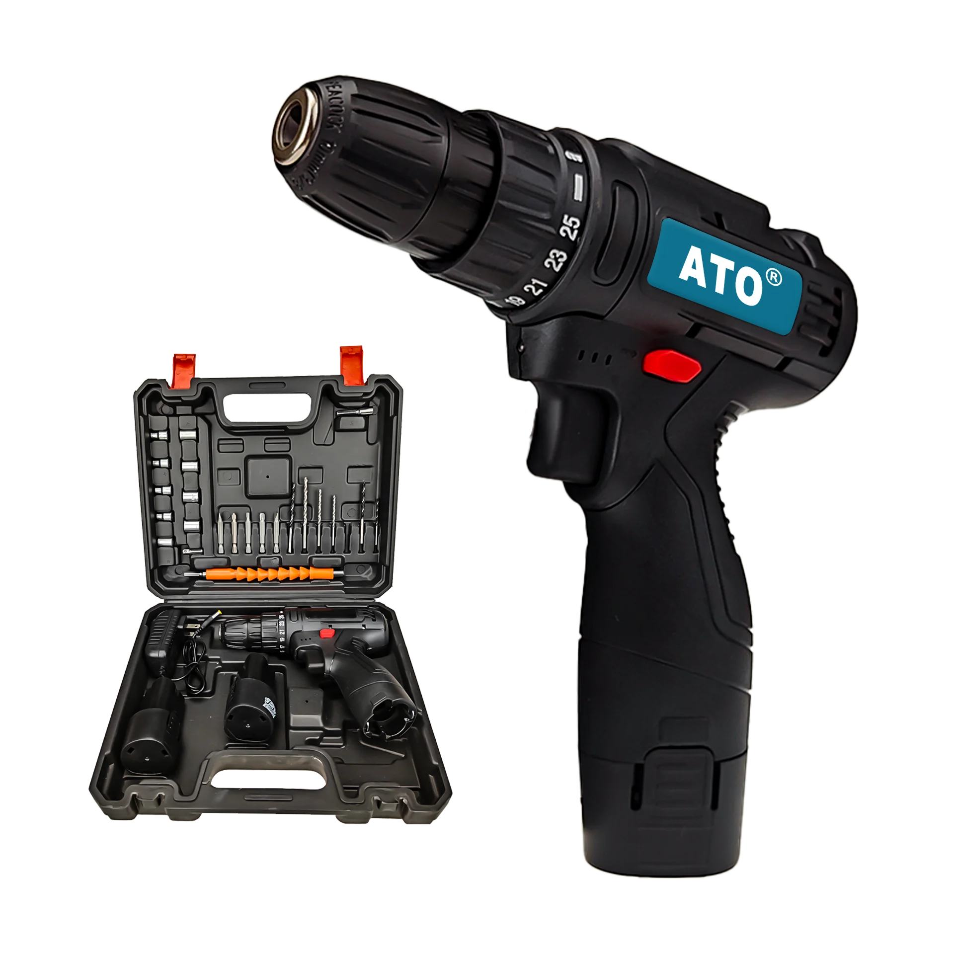 ATO A1013 Cordless Drill Power Tools Set Rechargeable Lithium Battery Cordless Driver Drill Electric 21V Drill Sets Cordless