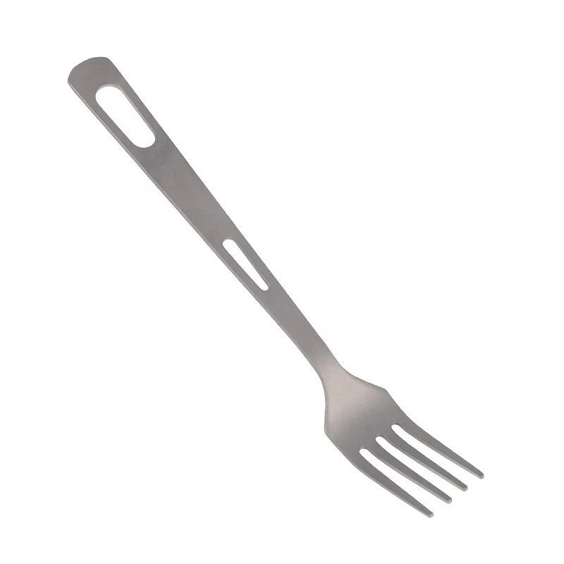 Low MOQ Portable Cutlery Set outdoor camping picnic Knife fork spoon 3 in 1 Titanium cutlery