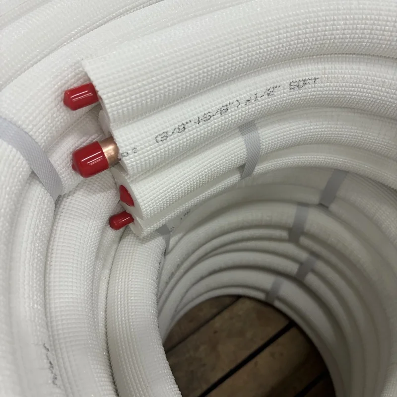 1/4+3/8 Air Conditioner Copper Tubes  Insulated Copper  Pair Coils Air Conditioning Tubes with White PE Insulation