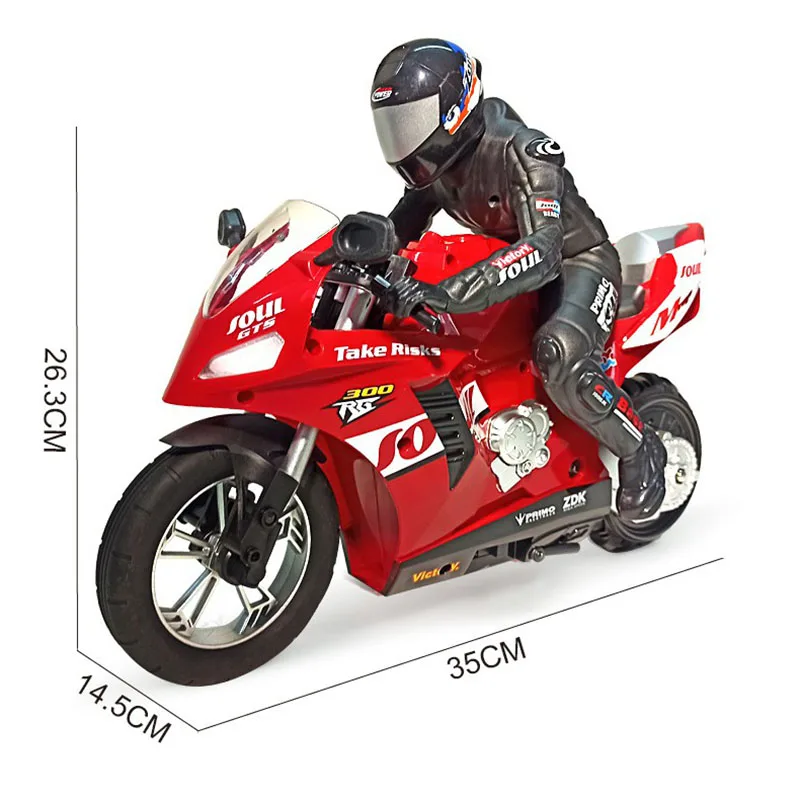 1/16 Scale Large 2.4g Remote Control Motorcycle 360 Degree Stunt Cars Vehicles With Self-Stabilizing Balancer Gyroscope