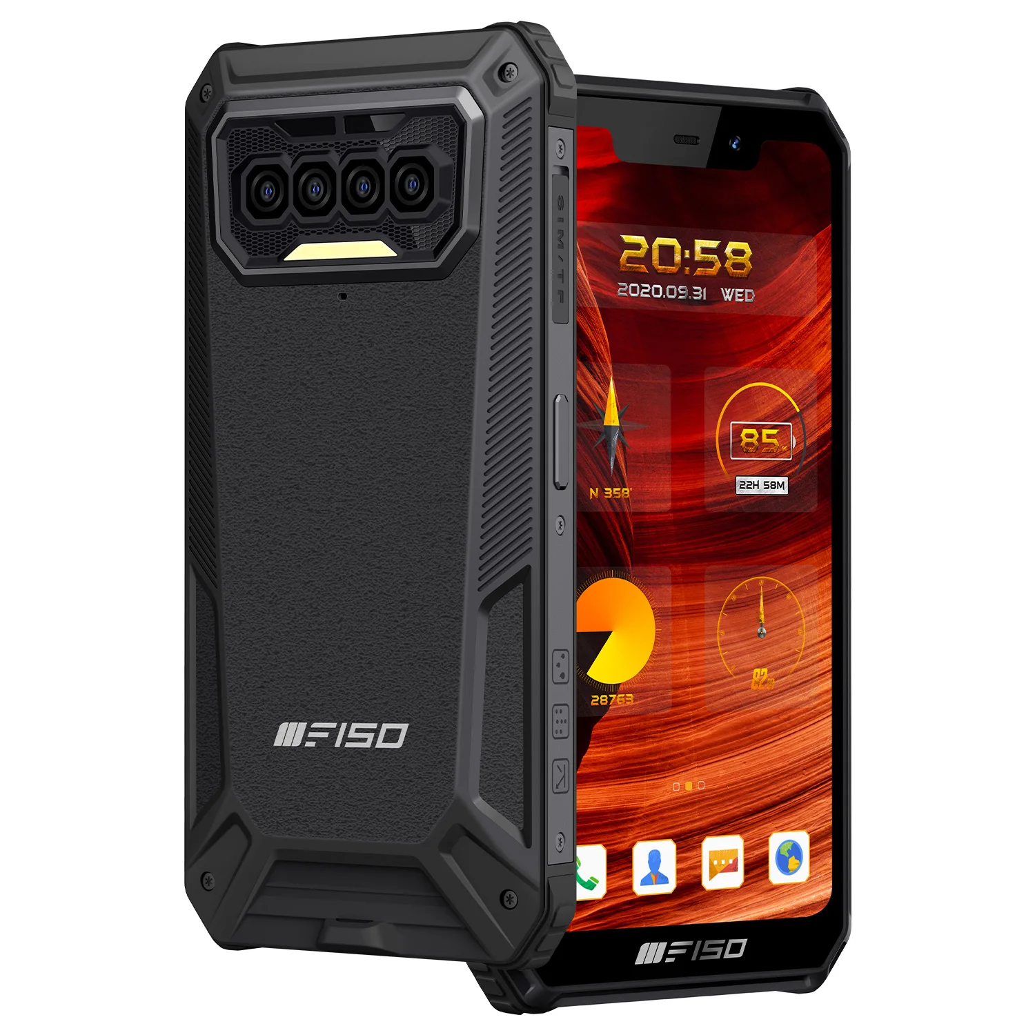 
F150 B2021 IP68/69K 5.86inches 13MP Camera Smartphone 6GB+64GB 8000mAh Octa Core Mobile Phone NFC Rugged Cell Phone 
