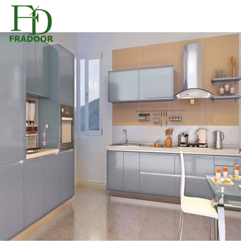 Aluminum modular wardrobe cabinet marble counter top modern kitchen cabinets design